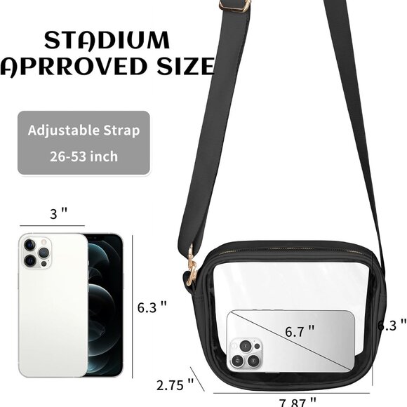 Versatile Transparent Purse with Adjustable Strap for Concerts & Festivals - Picture 4 of 7